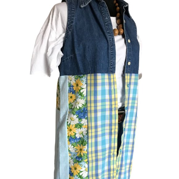 Handmade Patchwork Duster, S-M: Upcycled Boho Floral Spring Layering Jacket - Picture 10 of 12